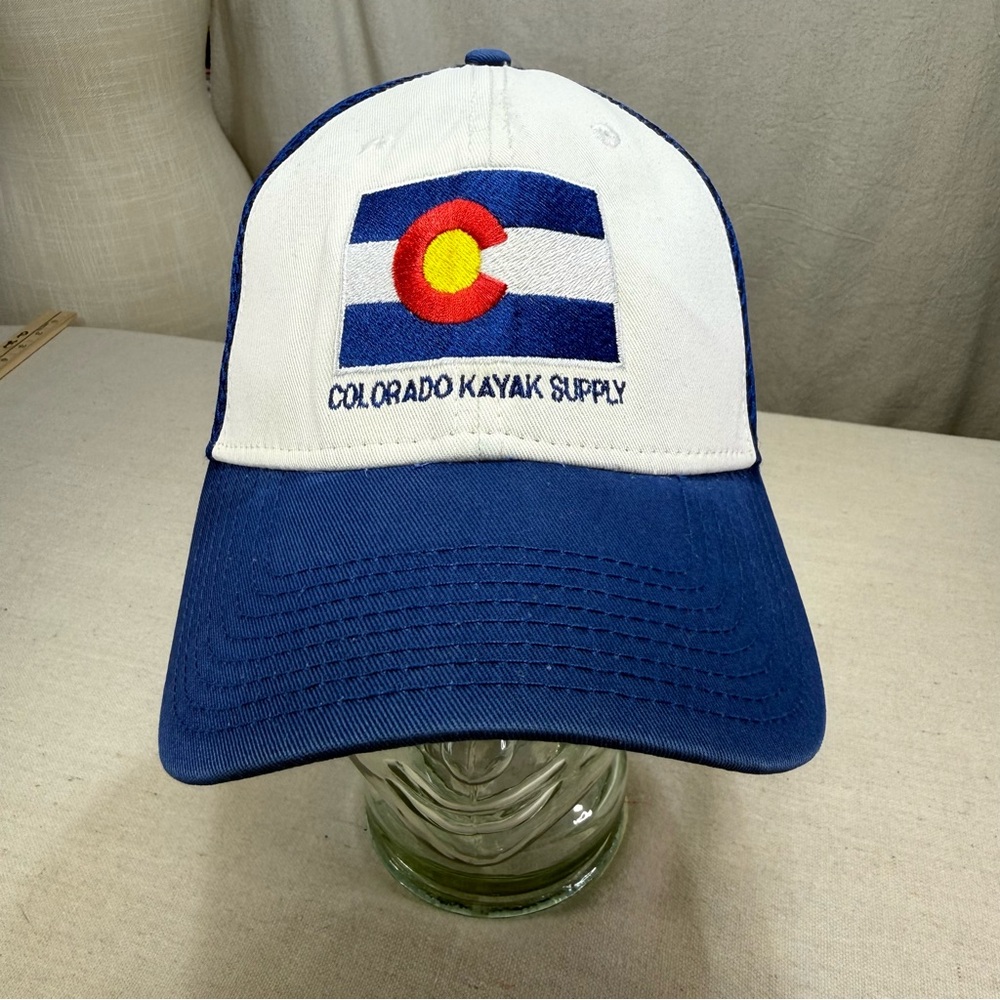 Colorado Kayak Supply Trucker Hat - White & Blue with Colorado C Patch